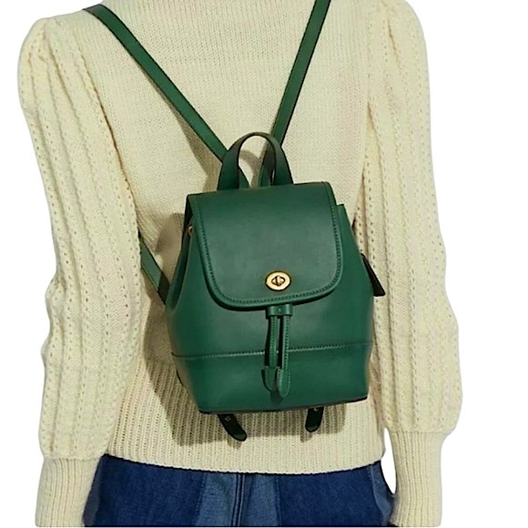 Coach VTG Originals 1941 Green Limited Edition Turnlock Backpack - Picture 3 of 16